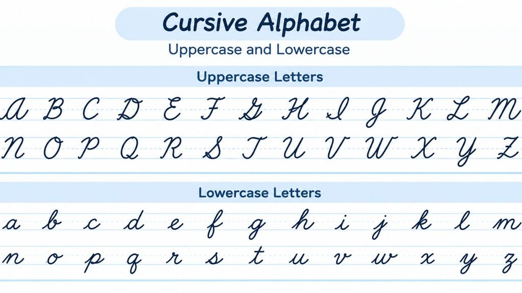 Cursive alphabet chart uppercase and lowercase