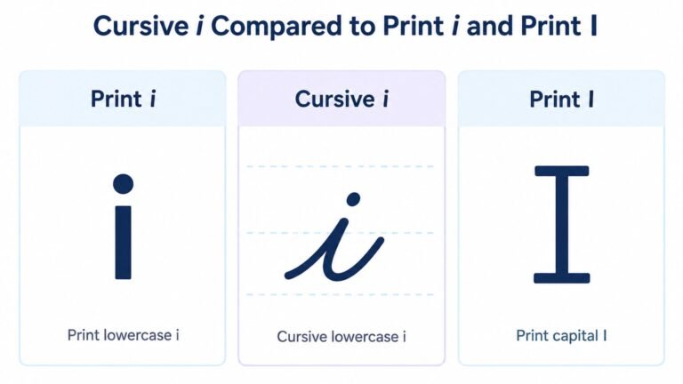 Cursive i compared to print i and print I