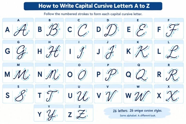 Capitular Letter Cursive Capital Letters: How to Write Every Capital A-Z