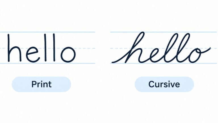 How to write in cursive compared to print